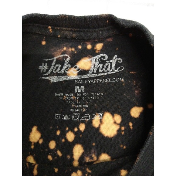 New Friends Size Medium Crop Top Tee HOW YOU DOIN? TV Show Black Tye Dye Bleach - Picture 2 of 3